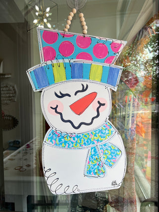 Bright Snowgirl Doorhanger