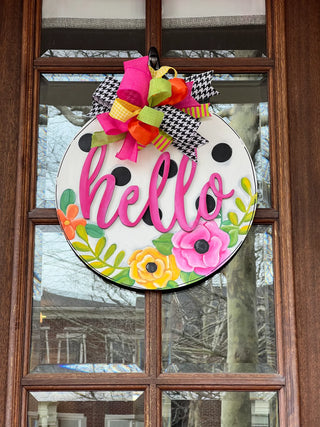 Hello Door Hanger Polka Dot