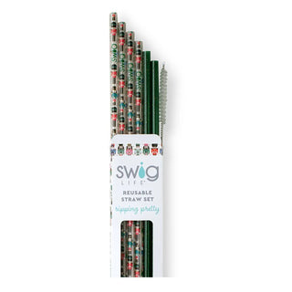 Classic Nutcracker Straw Glitter Set