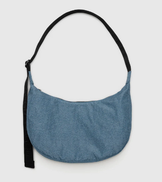 Denim Crescent Bag