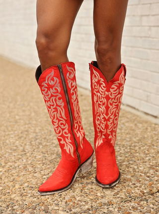 Liberty Black Allie Boots Red