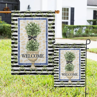 Topiary Stripes Garden Flag