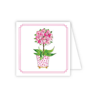 Handpainted Pink Roses in Cashe Pot Enclosure Card