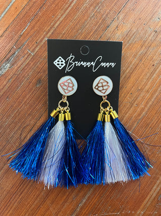 Blue & White Tassel Earrings