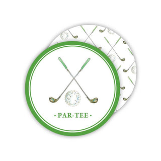 Golf Club And Ball Par-Tee Round Coaster